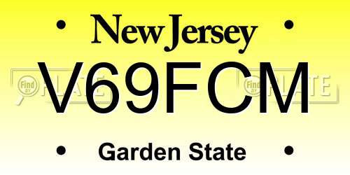 V69FCM New Jersey License Plate