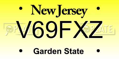 V69FXZ New Jersey License Plate