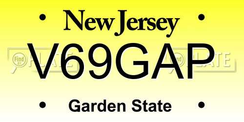 V69GAP New Jersey License Plate