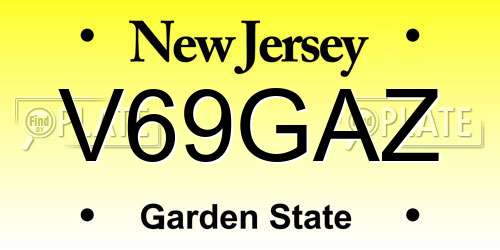 V69GAZ New Jersey License Plate