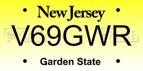 V69GWR New Jersey License Plate
