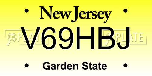 V69HBJ New Jersey License Plate