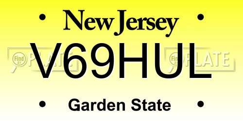 V69HUL New Jersey License Plate