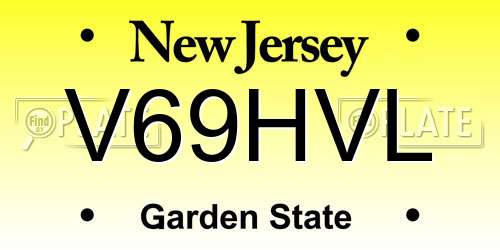 V69HVL New Jersey License Plate