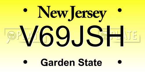 V69JSH New Jersey License Plate
