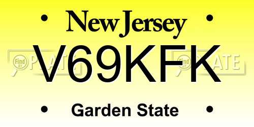 V69KFK New Jersey License Plate