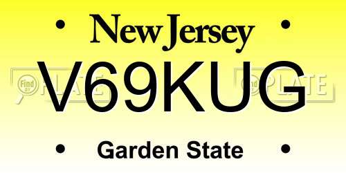 V69KUG New Jersey License Plate