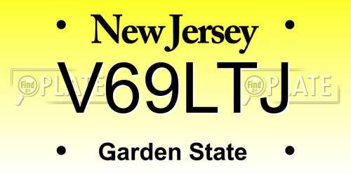 V69LTJ New Jersey License Plate