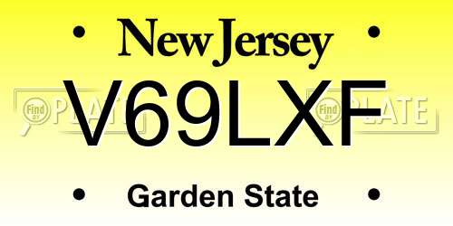 V69LXF New Jersey License Plate