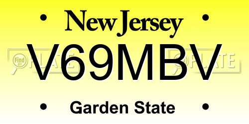 V69MBV New Jersey License Plate
