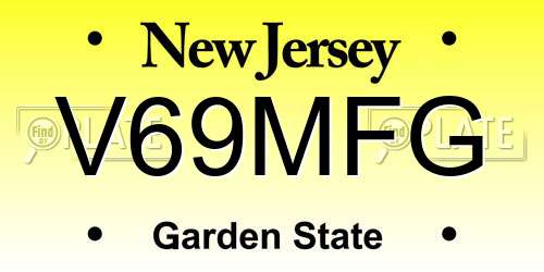 V69MFG New Jersey License Plate