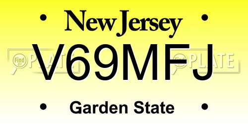 V69MFJ New Jersey License Plate