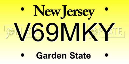 V69MKY New Jersey License Plate