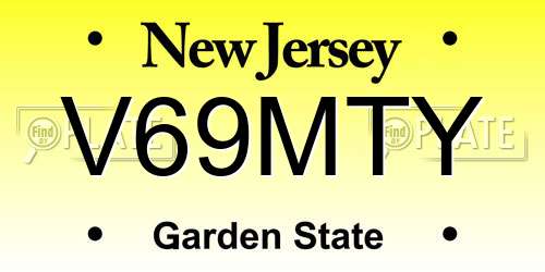V69MTY New Jersey License Plate