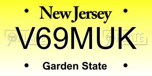 V69MUK New Jersey License Plate