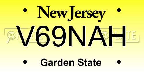V69NAH New Jersey License Plate