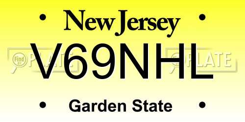 V69NHL New Jersey License Plate