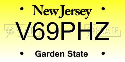V69PHZ New Jersey License Plate