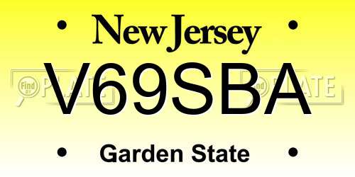 V69SBA New Jersey License Plate