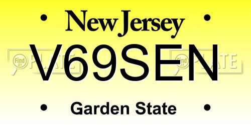 V69SEN New Jersey License Plate