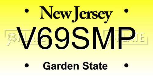 V69SMP New Jersey License Plate
