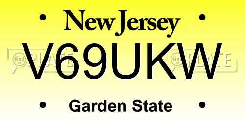 V69UKW New Jersey License Plate