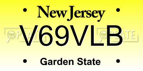 V69VLB New Jersey License Plate