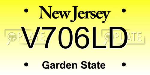 V706LD New Jersey License Plate