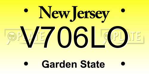 V706LO New Jersey License Plate