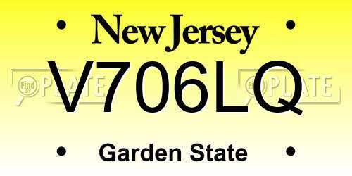 V706LQ New Jersey License Plate