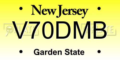 V70DMB New Jersey License Plate