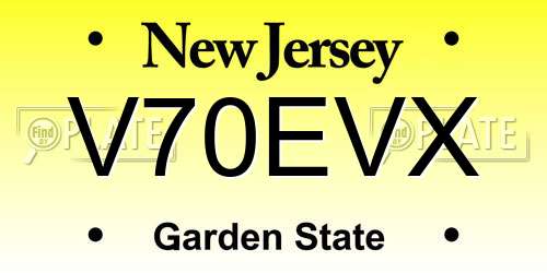 V70EVX New Jersey License Plate