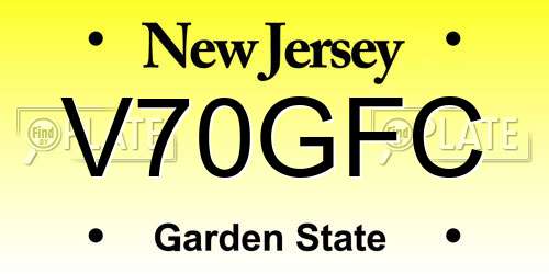 V70GFC New Jersey License Plate