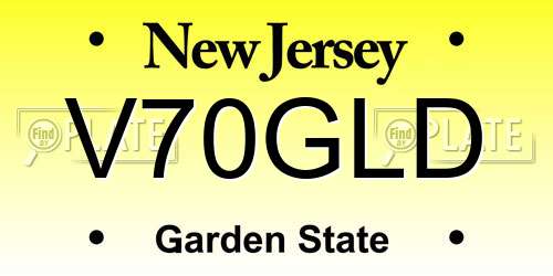 V70GLD New Jersey License Plate
