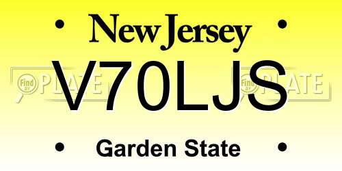 V70LJS New Jersey License Plate