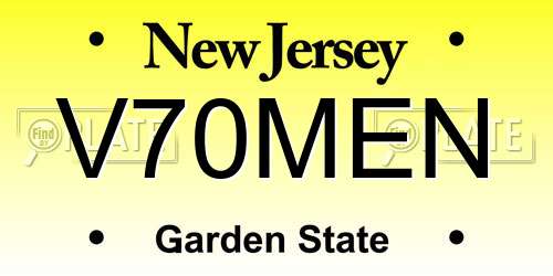 V70MEN New Jersey License Plate