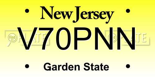 V70PNN New Jersey License Plate