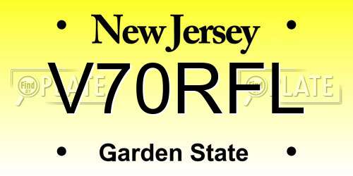 V70RFL New Jersey License Plate