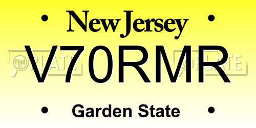 V70RMR New Jersey License Plate
