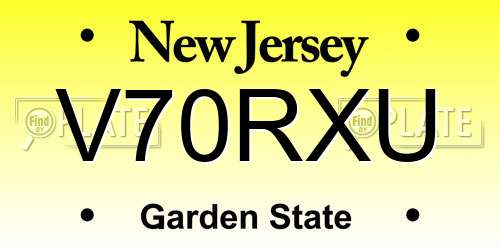 V70RXU New Jersey License Plate