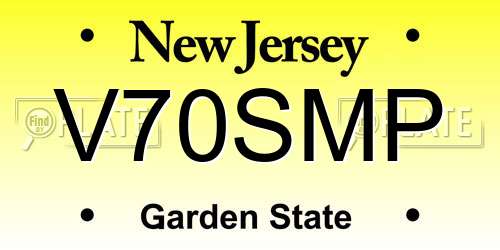 V70SMP New Jersey License Plate