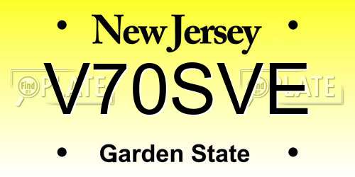 V70SVE New Jersey License Plate