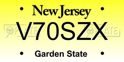 V70SZX New Jersey License Plate