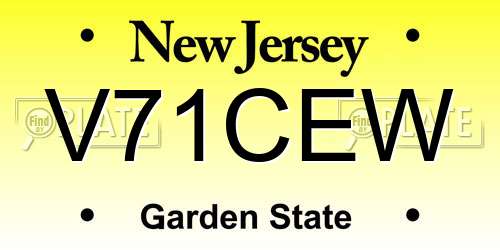 V71CEW New Jersey License Plate