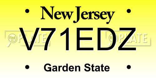 V71EDZ New Jersey License Plate