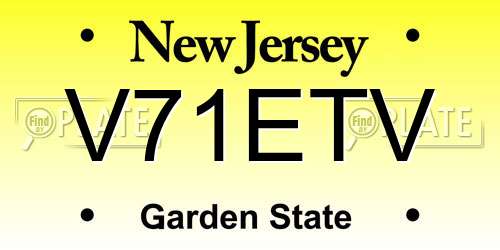 V71ETV New Jersey License Plate
