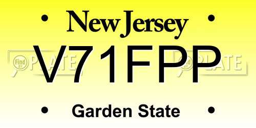 V71FPP New Jersey License Plate