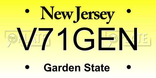 V71GEN New Jersey License Plate