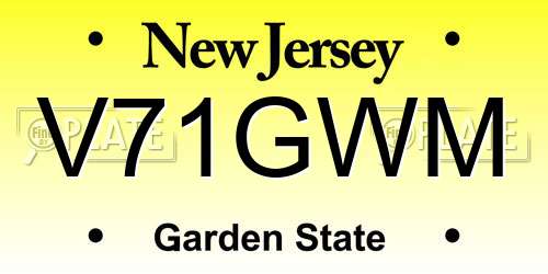 V71GWM New Jersey License Plate