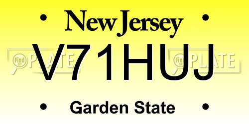 V71HUJ New Jersey License Plate